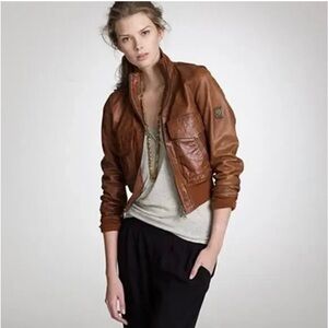 Belstaff x JCrew Leather Bomber Jacket for Women’s XS